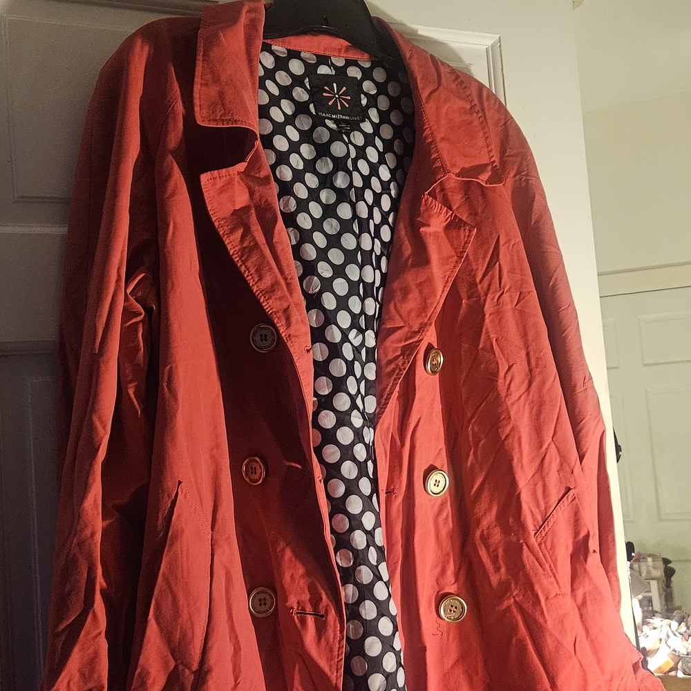 Isaac Mizrahi Pink Trench Coat Classic Lightweight Design